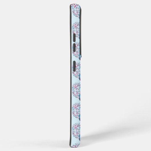 Kleurrijke Tree Heart Pattern Pastel Blu Monogram Samsung Galaxy Hoesje (Rechterkant)