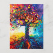 Kleurrijke Tree of Life Rainbow Serenity Natuur Ar Briefkaart (Voorkant)