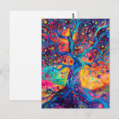 Kleurrijke Tree of Life Rainbow Serenity Natuur Ar Briefkaart (Voorkant / Achterkant)