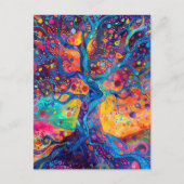 Kleurrijke Tree of Life Rainbow Serenity Natuur Ar Briefkaart (Voorkant)