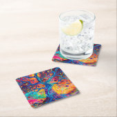 Kleurrijke Tree of Life Rainbow Serenity Natuur Ar Kartonnen Onderzetters (Insitu)