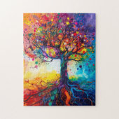 Kleurrijke Tree of Life Rainbow Serenity Natuur Ar Legpuzzel (Verticaal)