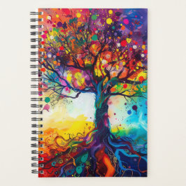 Kleurrijke Tree of Life Rainbow Serenity Natuur Ar Planner