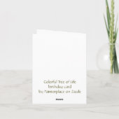 Kleurrijke Tree of Life verjaardagskaart Kaart (Achterkant)