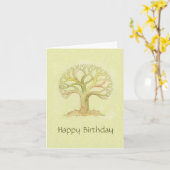 Kleurrijke Tree of Life verjaardagskaart Kaart (Gele Bloem)