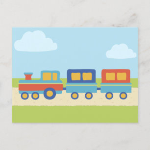 Kleurrijke trein briefkaart