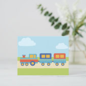 Kleurrijke trein briefkaart (Staand voorkant)