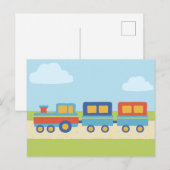 Kleurrijke trein briefkaart (Voorkant / Achterkant)