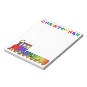 Kleurrijke trein op maat notitieblok (Linkerzijde)