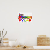 Kleurrijke trein op maat poster (Keuken)