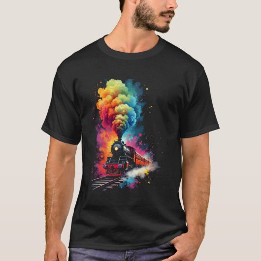 Kleurrijke trein t-shirt (Voorkant)