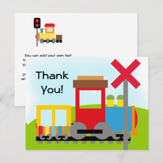 Kleurrijke Trein Verjaardag Bedankt Briefkaart (Voorkant / Achterkant)