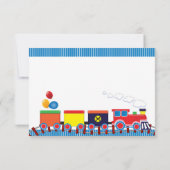 Kleurrijke Trein Verjaardagsfeestje Bedankt (Achterkant)