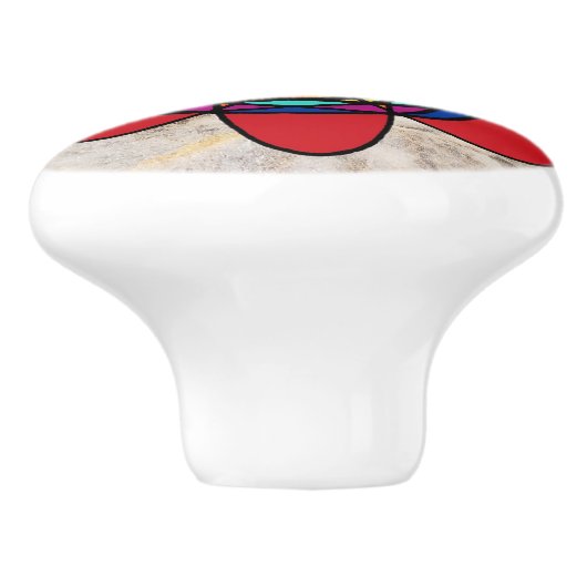 Kleurrijke trekknop keramische knop (Zijkant)