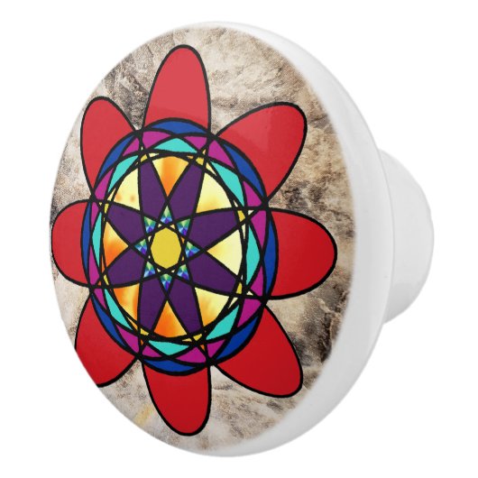 Kleurrijke trekknop keramische knop (Rechts)