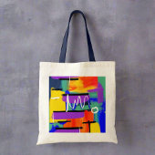 Kleurrijke Trendy Abstracte Kunstwerk Teacher Gift Tote Bag