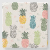 Kleurrijke trendy ananas stenen onderzetter (Voorkant)