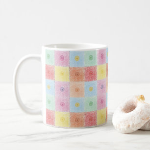 Kleurrijke trendy bloemenpatroon Verjaardag p Koffiemok