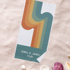 Kleurrijke trendy bruiloft geschenk strandlaken