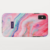 Kleurrijke trendy faux agate stone textuur Case-Mate iPhone case (Achterkant (horizontaal))