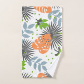 Kleurrijke trendy feminine Floral Oranje en blauw Bad Handdoek (Handdoek)