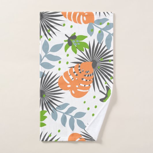 Kleurrijke trendy feminine Floral Oranje en blauw Bad Handdoek (Handdoek)