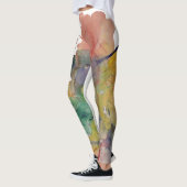 Kleurrijke, trendy gedurfde Abstracte Waterverf sp Leggings (Links)