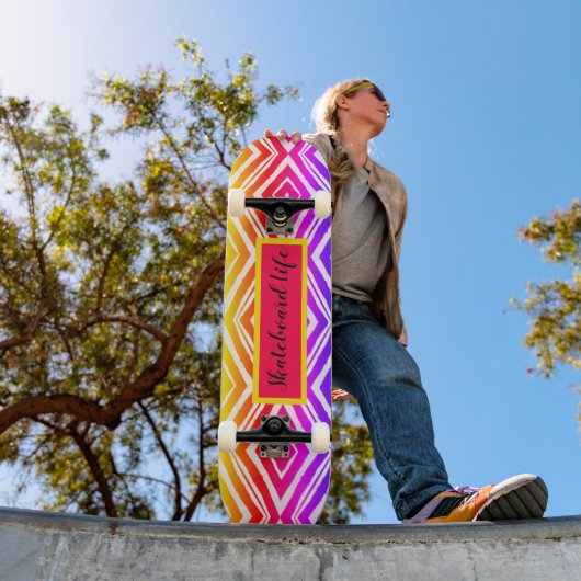 Kleurrijke Trendy Geometric Persoonlijk Skateboard (Buiten 1)