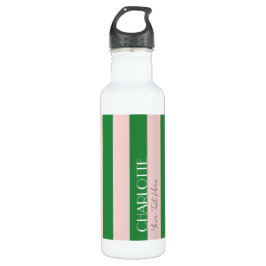 Kleurrijke trendy groene kleur blok moderne strepe waterfles 