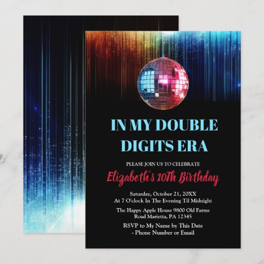 Kleurrijke trendy in mijn dubbele cijfers tijdperk kaart (Voorkant / Achterkant)