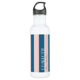 Kleurrijke trendy moderne marine nautische blauwe  waterfles 