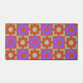 Kleurrijke Trendy Retro bloem Paarse, Groen, Rood Bureaumat (Voorkant)