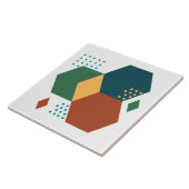 Kleurrijke trendy retro geometrisch groen blauw wi tegeltje (Zijkant)