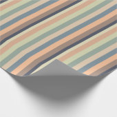 Kleurrijke trendy strepen verjaardag cadeaupapier (Hoek)