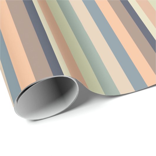 Kleurrijke trendy strepen verjaardag cadeaupapier (Rol Hoek)