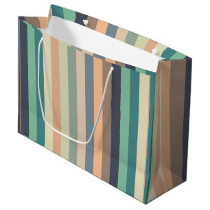 Kleurrijke trendy strepen verjaardag groot cadeauzakje