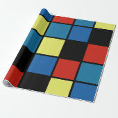 Kleurrijke trendy Tegels blauw geel rood Cadeaupapier (Uitgerold)