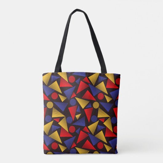 Kleurrijke trendy tote bag (Achterkant)