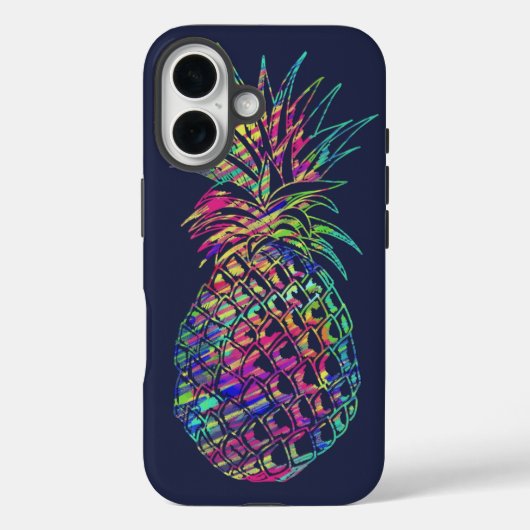 Kleurrijke trendy tropische ananas kunst Case-Mate iPhone case (Achterkant)