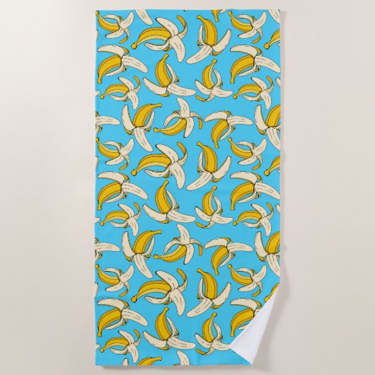Kleurrijke trendy tropische banaan fruit voedingsp strandlaken (Voorkant)