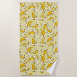 Kleurrijke Trendy Tropische Banaan Print Voedselpa Strandlaken