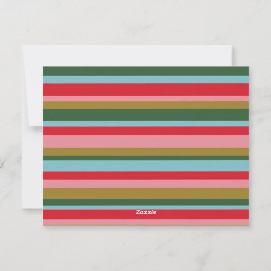 Kleurrijke Trendy Vrolijk & Helder Kerstmis Feestdagenkaart (Achterkant)