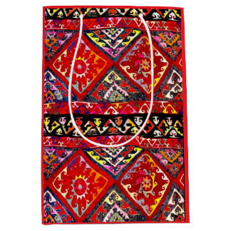 Kleurrijke Tribal Afghanistan Style Gift bag. Medium Cadeauzakje