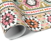 Kleurrijke Tribal Aztec Patroon Boho Geometrisch Cadeaupapier (Rol Hoek)