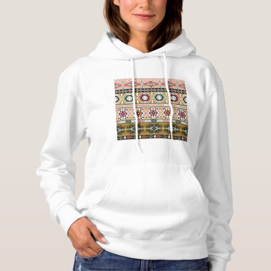 Kleurrijke Tribal Aztec Patroon Boho Geometrisch Hoodie (Voorkant)