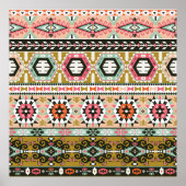 Kleurrijke Tribal Aztec Patroon Boho Geometrisch Poster (Voorkant)