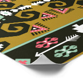 Kleurrijke Tribal Aztec Patroon Boho Geometrisch Poster (Hoek)