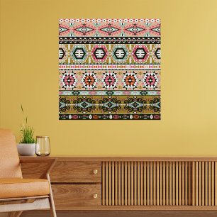 Kleurrijke Tribal Aztec Patroon Boho Geometrisch Poster