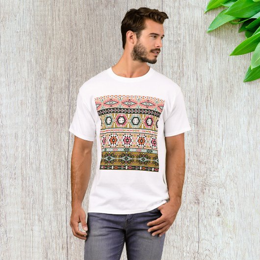 Kleurrijke Tribal Aztec Patroon Boho Geometrisch T-shirt