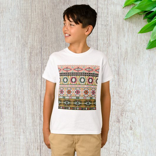 Kleurrijke Tribal Aztec Patroon Boho Geometrisch T-shirt
